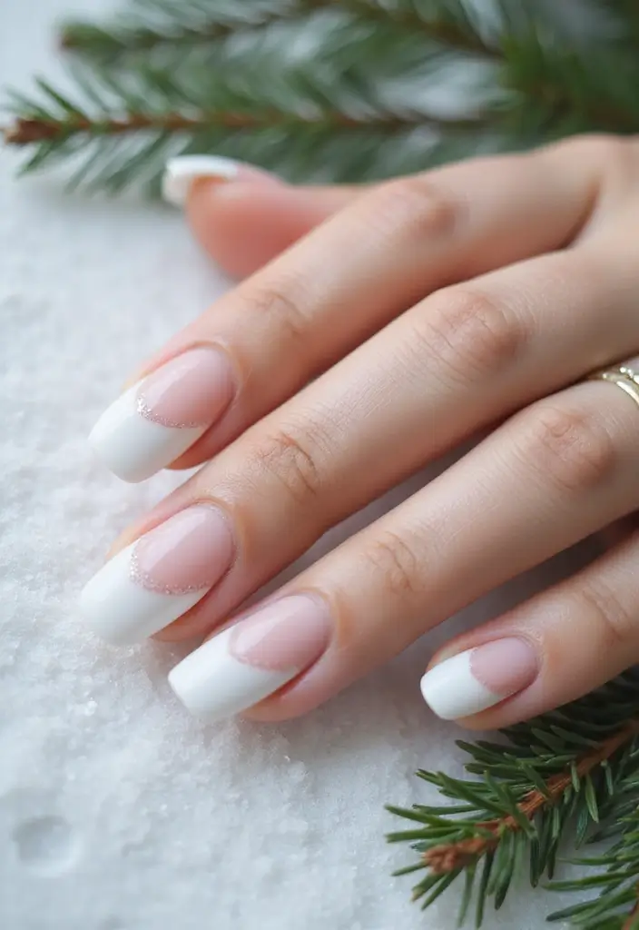 27 Frosted French Tip Nails to Try for Winter Glam - 1. Classic Frosted White Tips