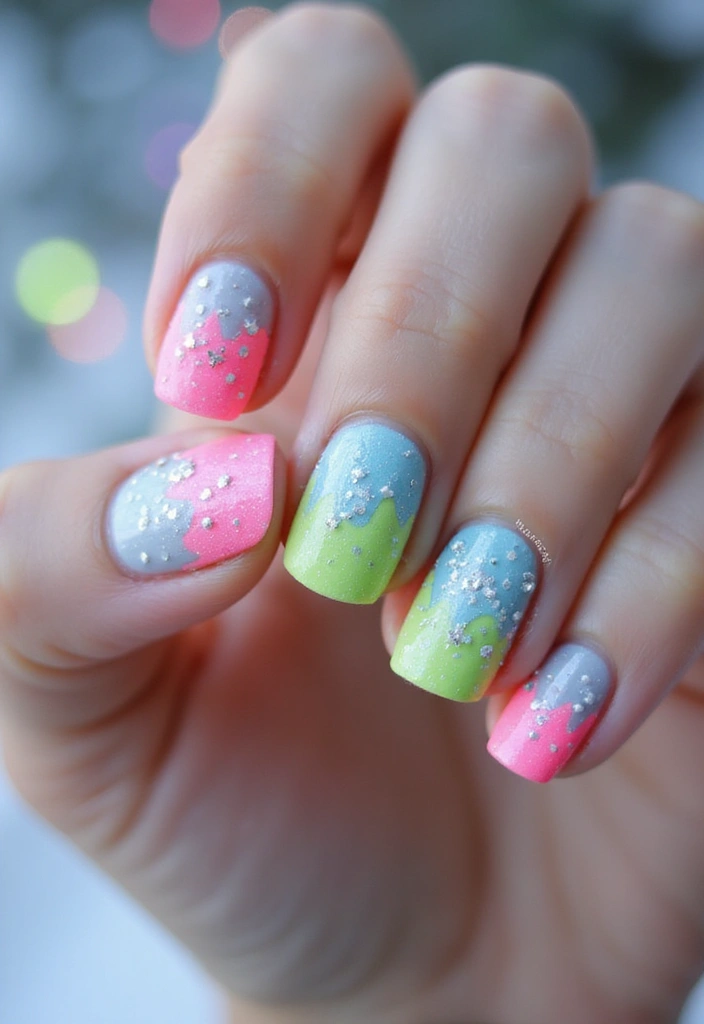 27 Frosted French Tip Nails to Try for Winter Glam - 13. Frosted Neon Tips
