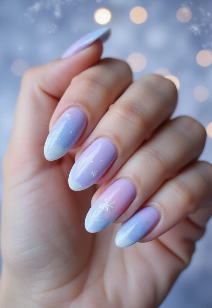 27 Frosted French Tip Nails to Try for Winter Glam - 20. Frosted Watercolor Tips