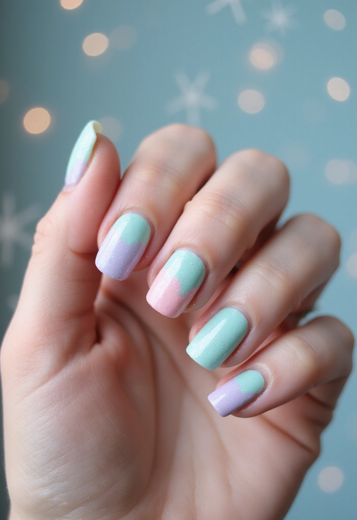 27 Frosted French Tip Nails to Try for Winter Glam - 21. Frosted Tie-Dye Tips