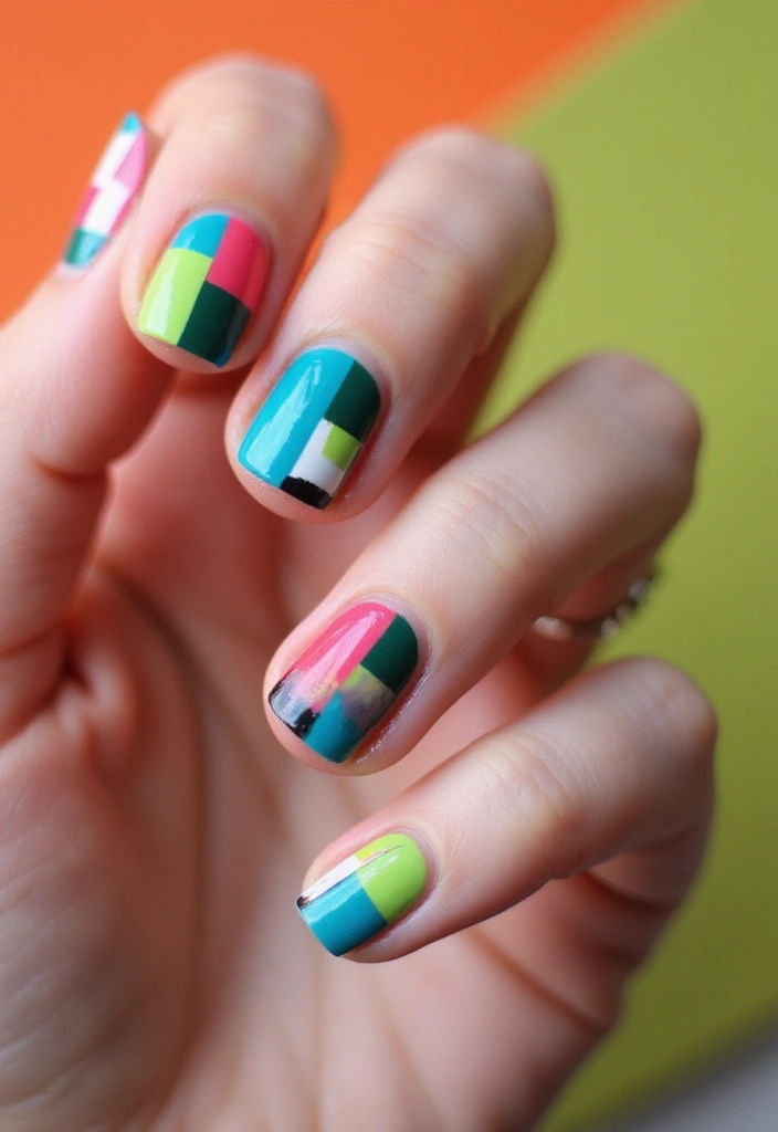 27 Magnetic Polish Tricks for Unique Nail Art - 10. Color Block Nails