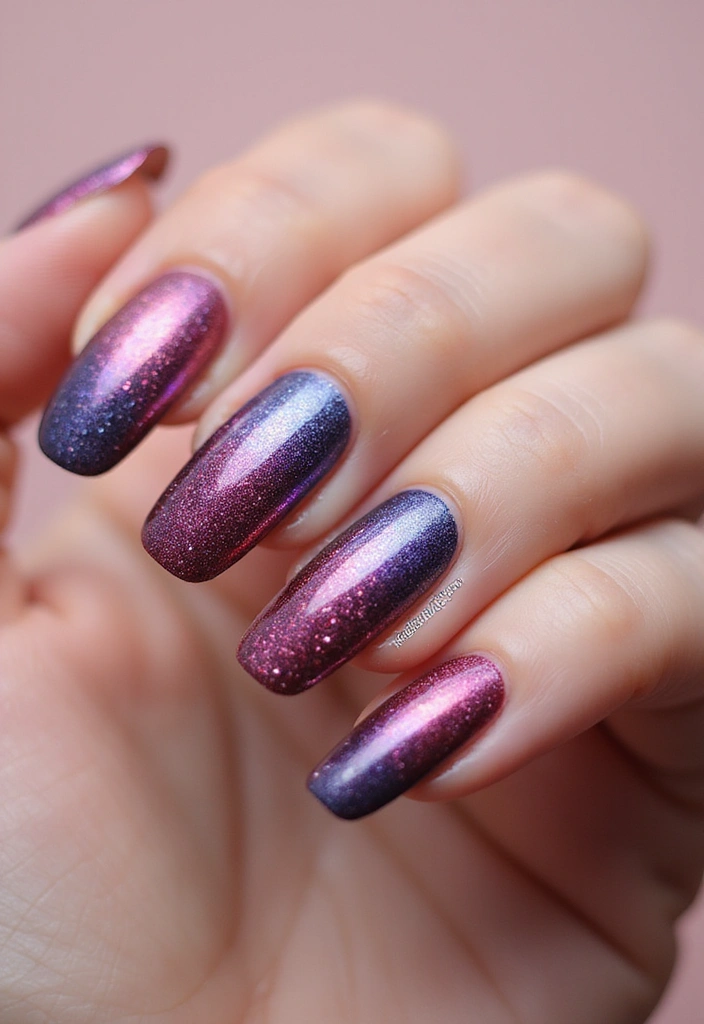 27 Magnetic Polish Tricks for Unique Nail Art - 24. Gradient Magnetic Effects