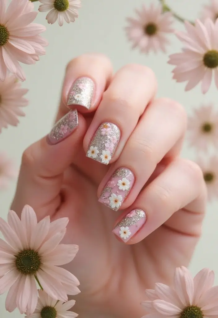 27 Magnetic Polish Tricks for Unique Nail Art - 5. Floral Accents
