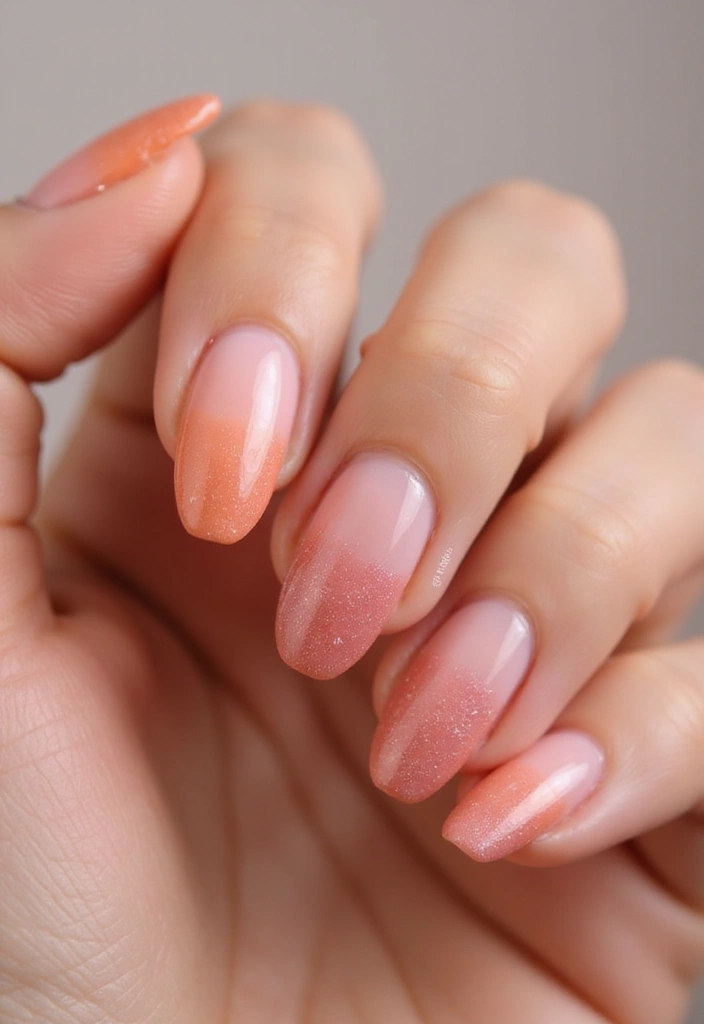 27 Squoval Sunset Swirl Nails for a Chic Touch - 1. Classic Ombre Swirl