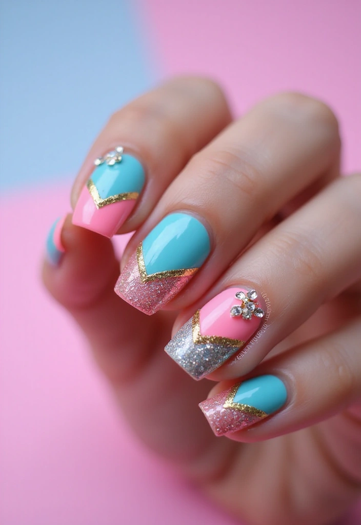 28 Chic Chevron French Tip Designs for a Modern Twist - 20. 3D Chevron Accents