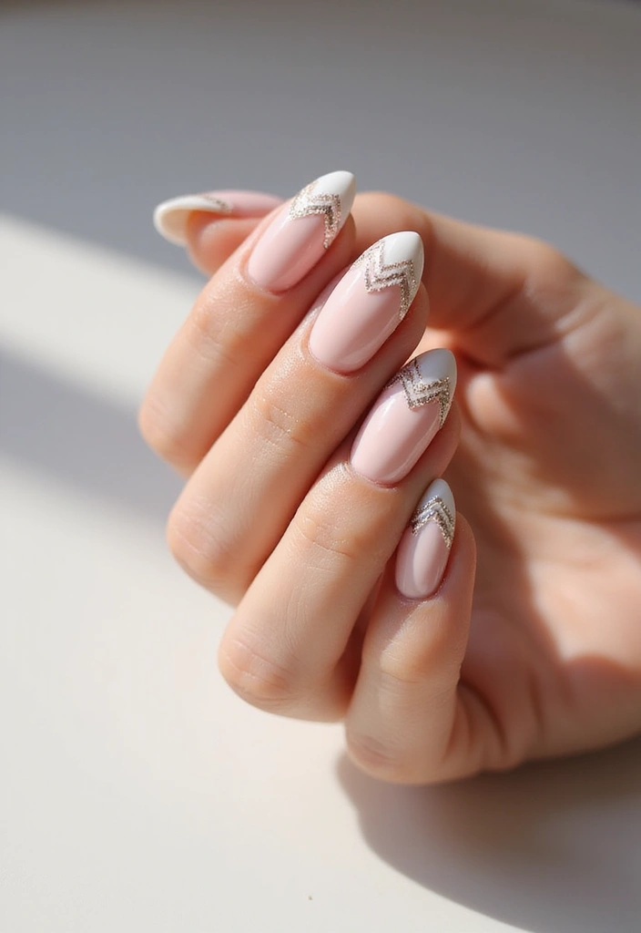 28 Chic Chevron French Tip Designs for a Modern Twist - 23. Chevron with Fringe