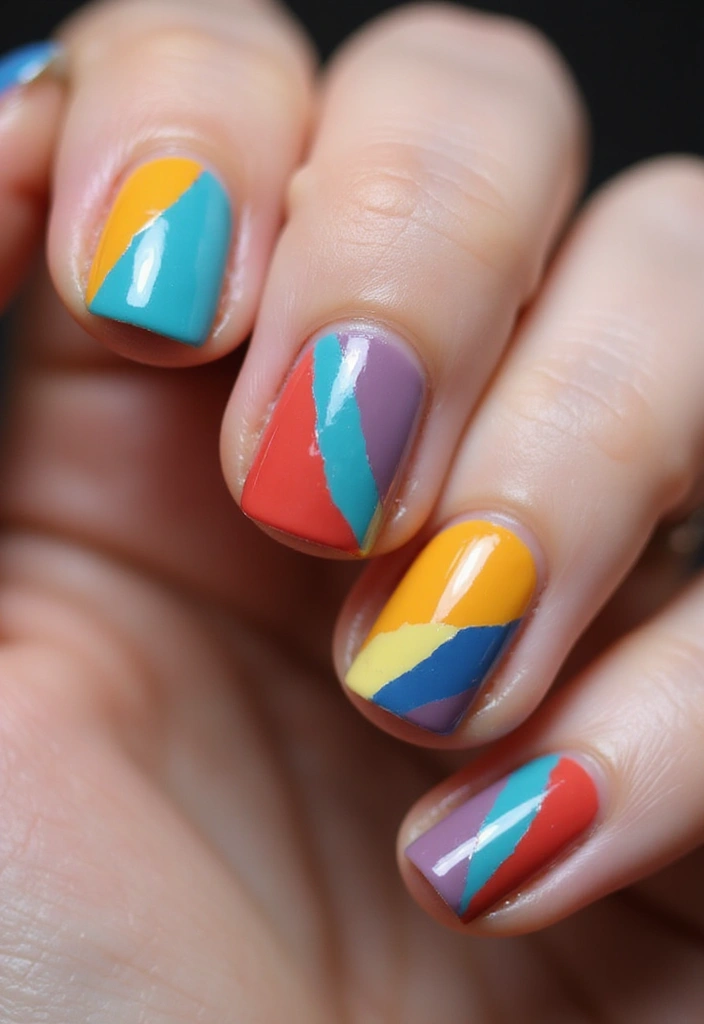 28 Easy Glazed Finish Tutorials for Shiny Nails - 10. Geometric Glaze