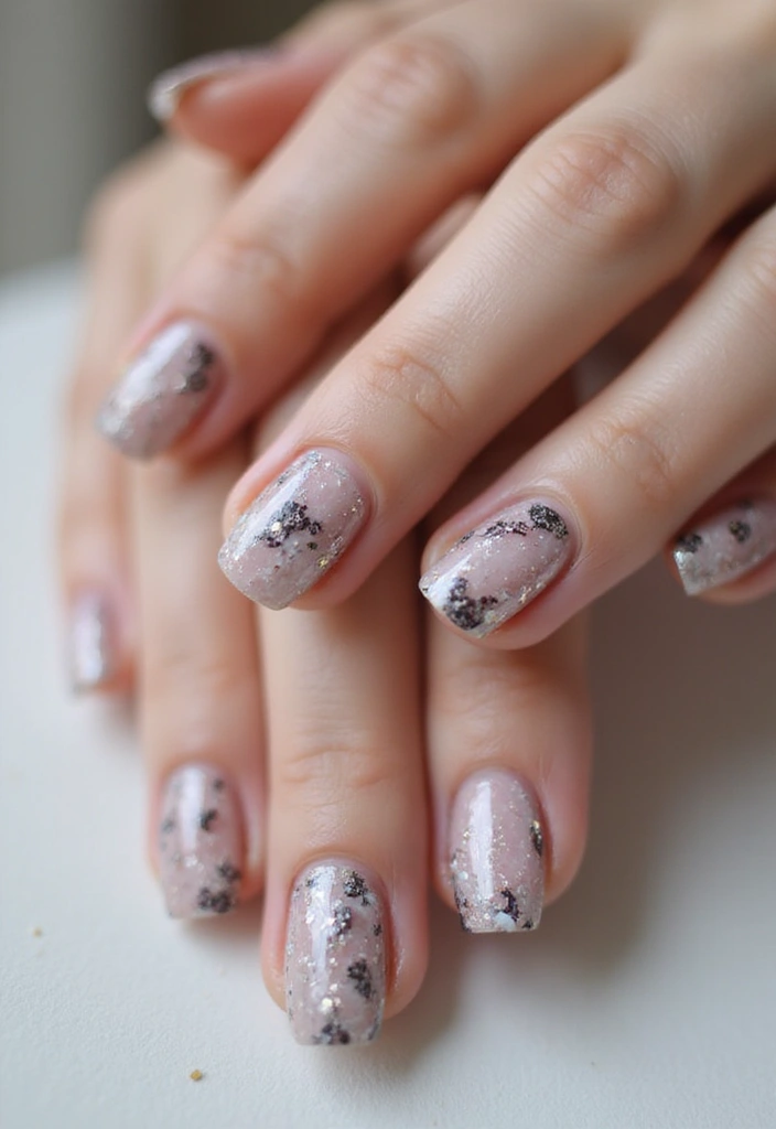 28 Easy Glazed Finish Tutorials for Shiny Nails - 11. Marble Glaze Finish