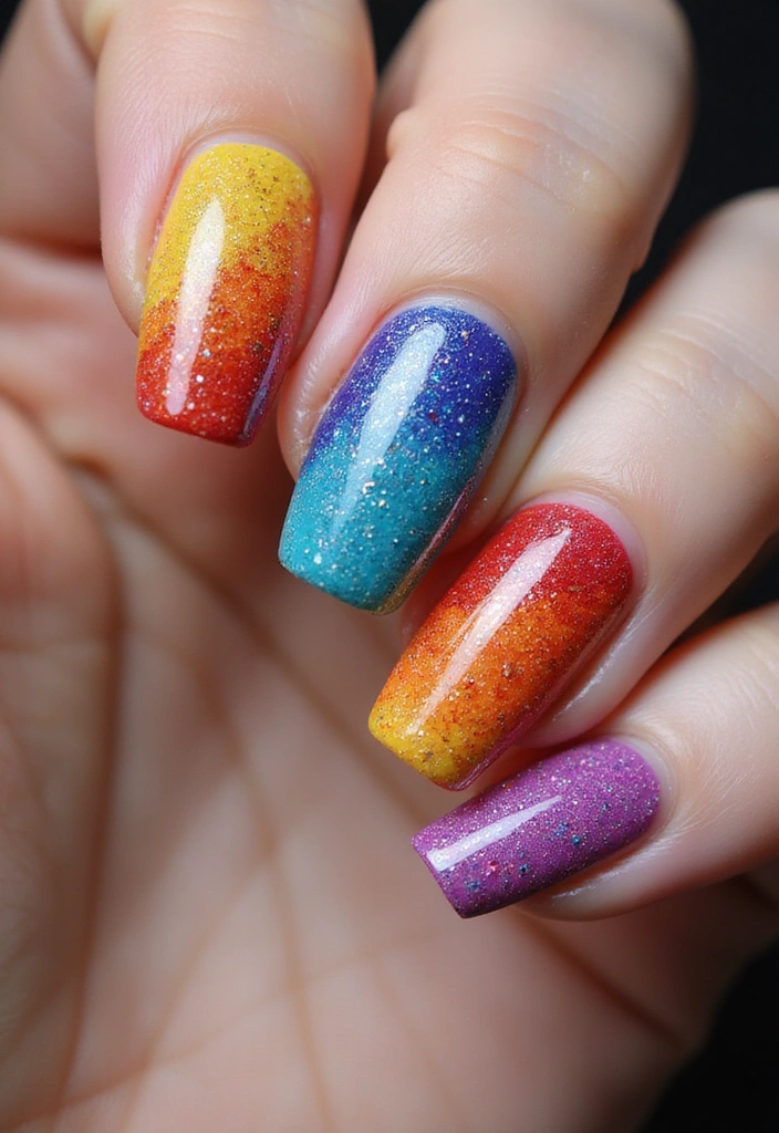 28 Easy Glazed Finish Tutorials for Shiny Nails - 5. Colorful Glaze