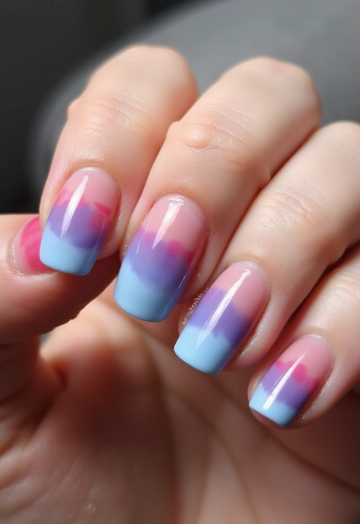 28 Easy Glazed Finish Tutorials for Shiny Nails - 8. Ombre Glazed Nails