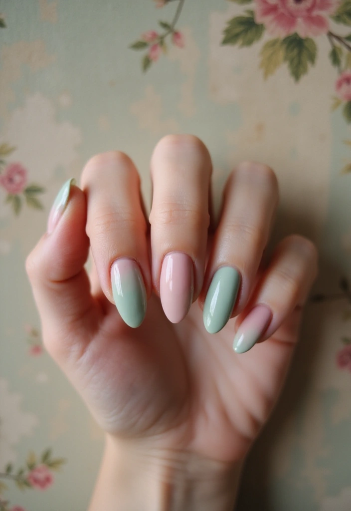 28 Gorgeous Summer Ombre Nails to Copy Now - 12. Vintage Charm