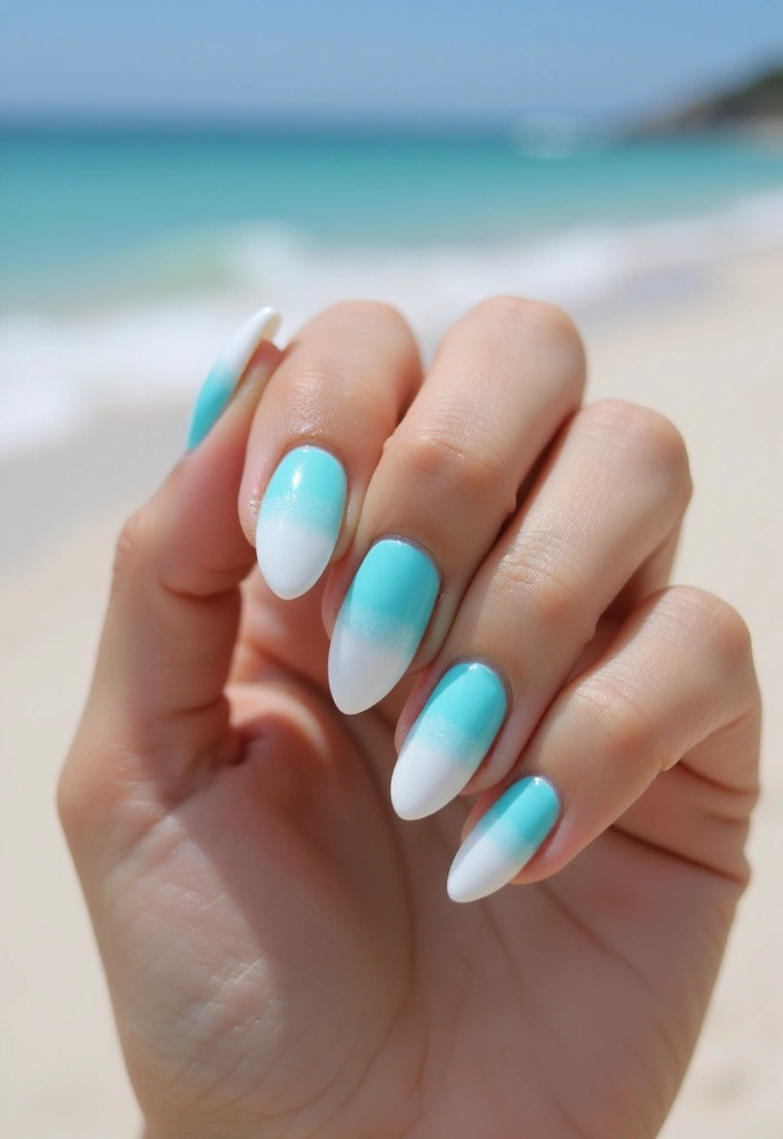 28 Gorgeous Summer Ombre Nails to Copy Now - 2. Cool Ocean Breeze