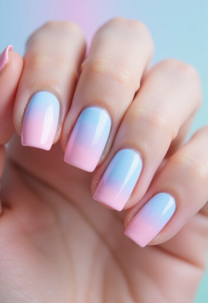 28 Gorgeous Summer Ombre Nails to Copy Now - 20. Whimsical Cotton Candy