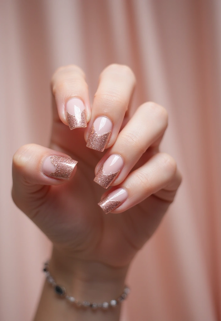 28 Gorgeous Summer Ombre Nails to Copy Now - 22. Glamorous Rose Gold