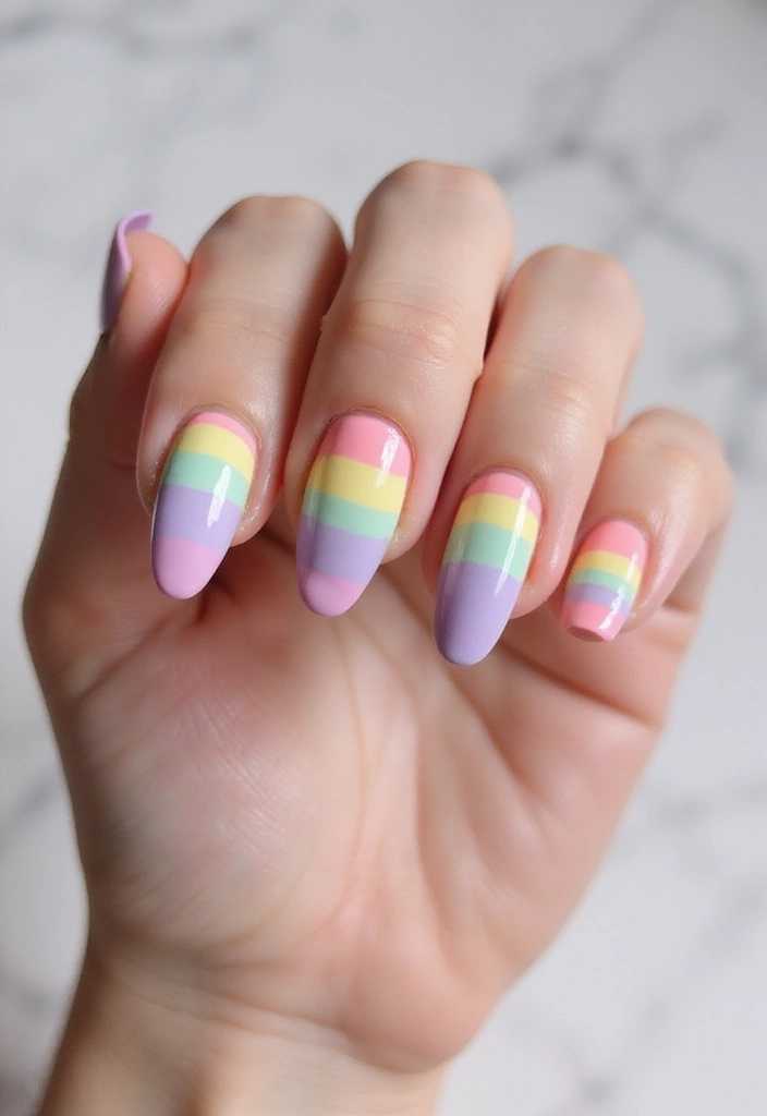 28 Gorgeous Summer Ombre Nails to Copy Now - 25. Candy Stripe Ombre