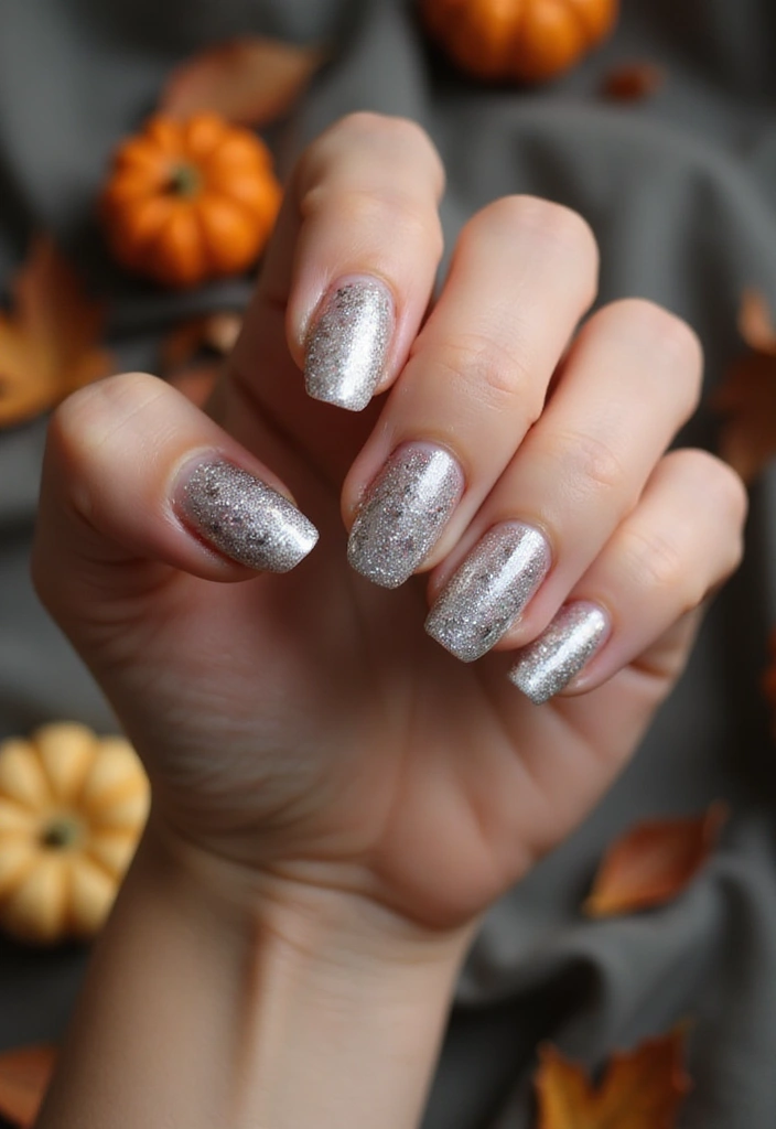 28 How to Style Bold Nail Colors for Fall 2025 - 24. Silver Shimmer