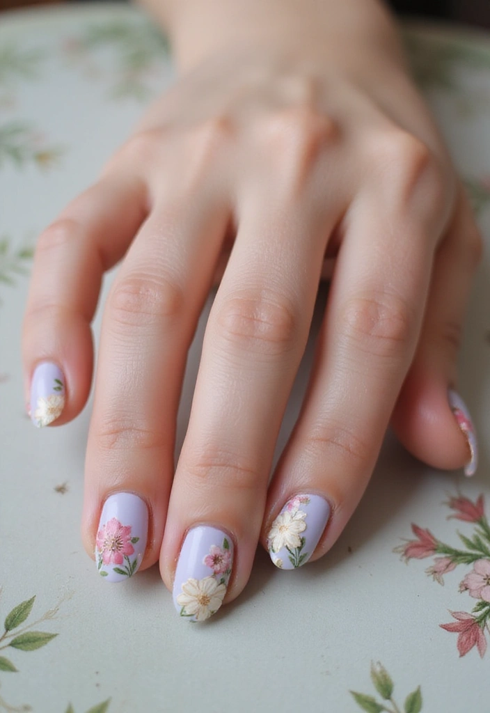 28 Matte Finish Nails for a Sleek Look - 12. Floral Matte