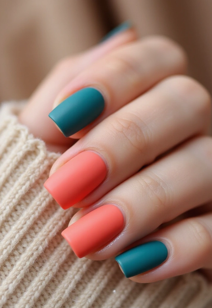 28 Matte Finish Nails for a Sleek Look - 17. Colorful Tips