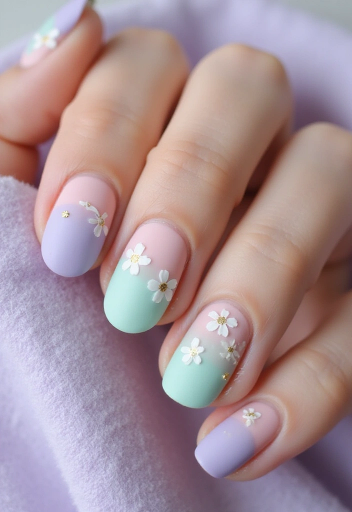 28 Matte Finish Nails for a Sleek Look - 2. Soft Pastel Dream