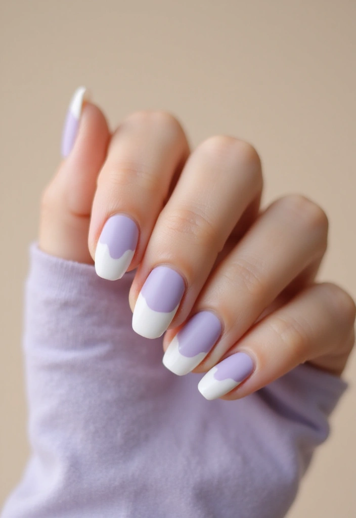 28 Matte Finish Nails for a Sleek Look - 20. Half-Moon Design