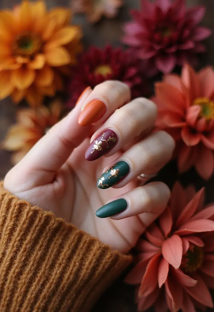 28 Matte Finish Nails for a Sleek Look - 21. Seasonal Themes