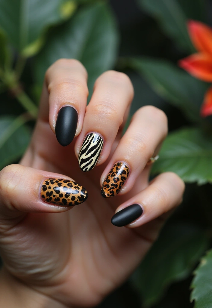 28 Matte Finish Nails for a Sleek Look - 23. Animal Prints