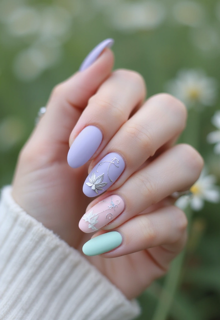 28 Matte Finish Nails for a Sleek Look - 26. Spiritual Symbols