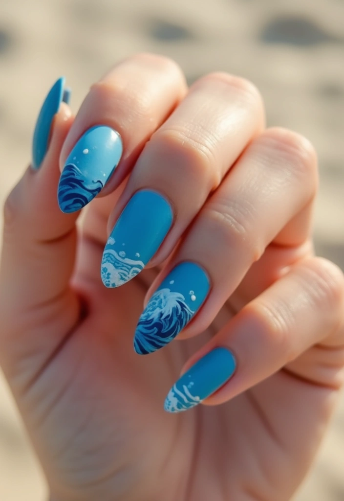 28 Matte Finish Nails for a Sleek Look - 5. Marine Blues