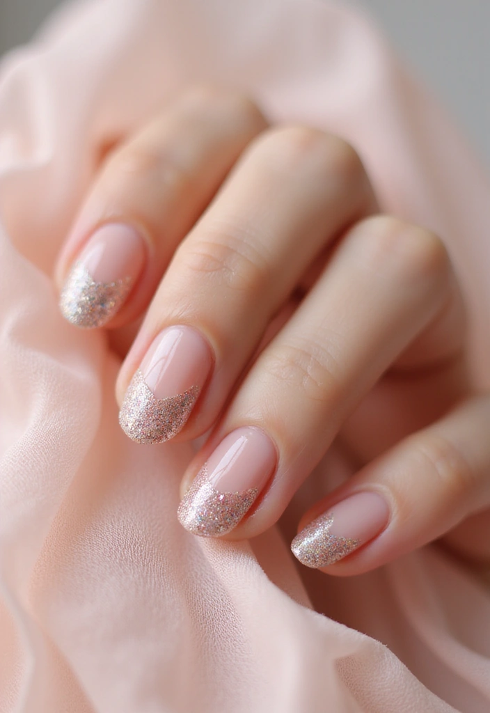 28 Minimalist Nails with a Twist for Late 2025 - 10. Subtle Glitter Fade