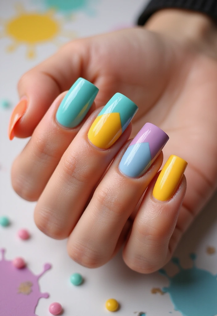28 Minimalist Nails with a Twist for Late 2025 - 12. Color-Blocked Nails