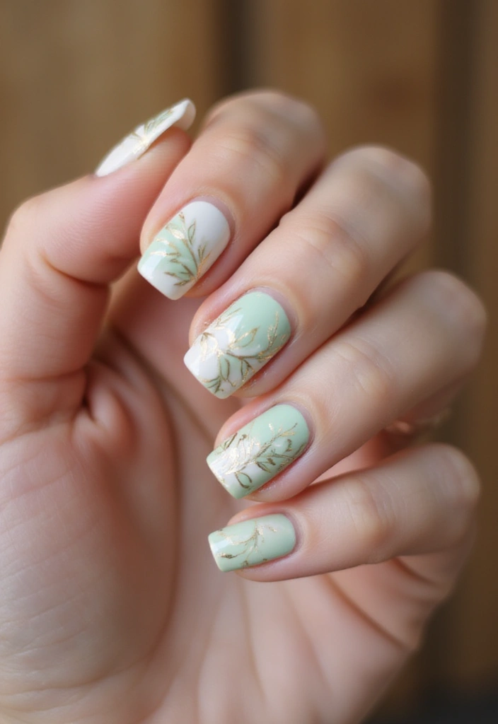 28 Minimalist Nails with a Twist for Late 2025 - 24. Simple Leaf Prints