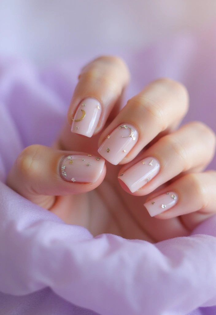 28 Minimalist Nails with a Twist for Late 2025 - 25. Dainty Moon Accents