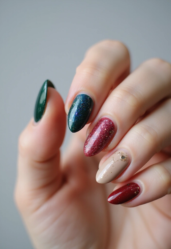 28 Minimalist Nails with a Twist for Late 2025 - 8. Jewel-Toned Accents