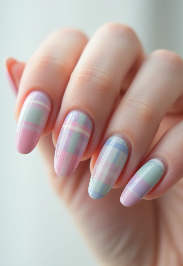 28 Plaid Nail Art Styles to Bring Sweater Weather Vibes - 12. Ombre Plaid