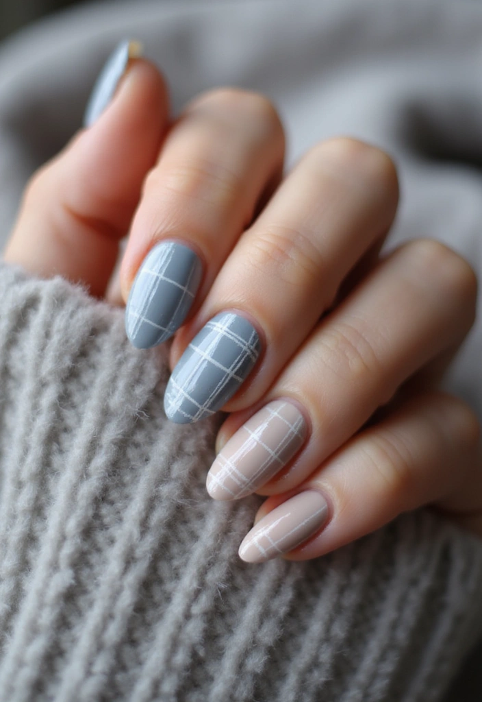 28 Plaid Nail Art Styles to Bring Sweater Weather Vibes - 2. Cozy Flannel Finesse