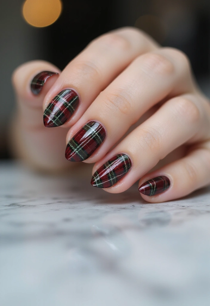 28 Plaid Nail Art Styles to Bring Sweater Weather Vibes - 24. Layered Plaid