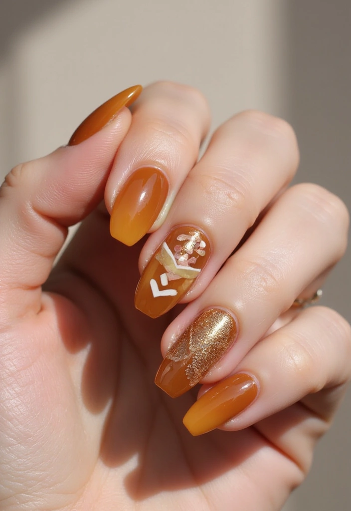 28 Rounded Jelly Amber Nails That Pop - 15. Negative Space