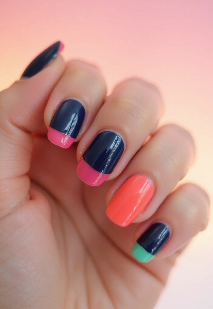 28 Rounded Jelly Amber Nails That Pop - 18. Bold Tips