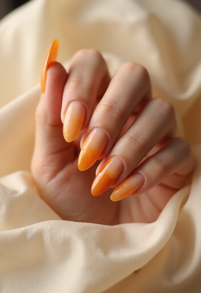 28 Rounded Jelly Amber Nails That Pop - 26. Layered Colors