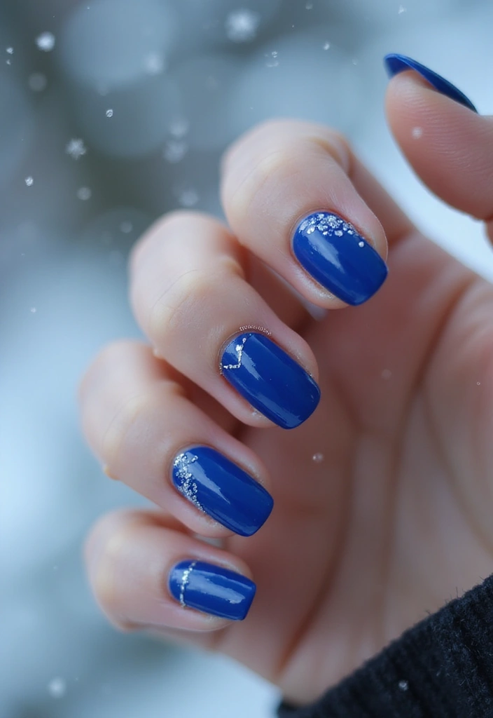 28 Sapphire Blue Nails for a Cool Winter Statement - 17. Sapphire Blue with Minimalist Designs