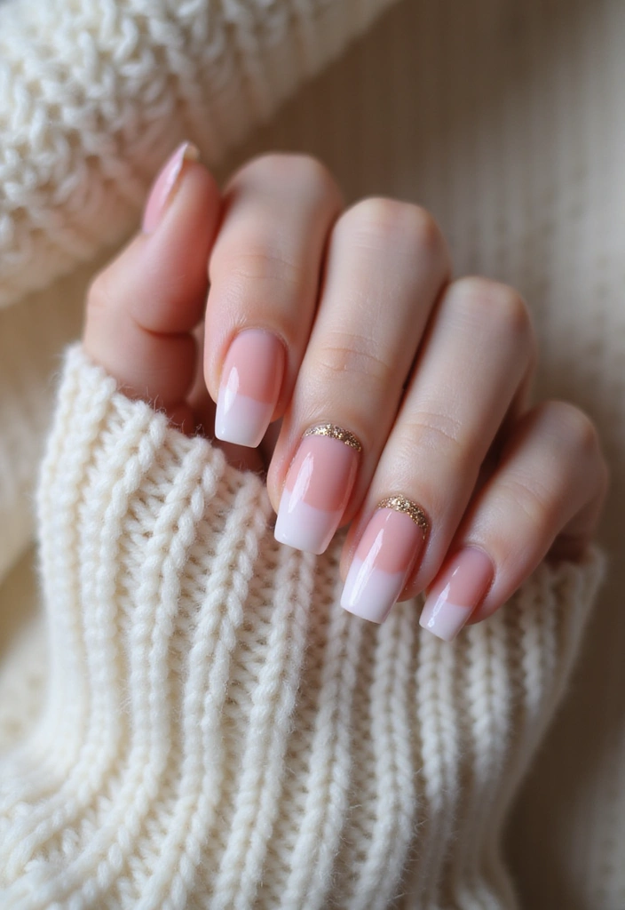 28 Subtle Glitter Nail Ideas for Winter Glam - 17. Winter Rose