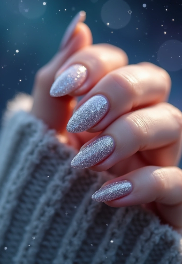 28 Subtle Glitter Nail Ideas for Winter Glam - 21. Twinkling Stardust