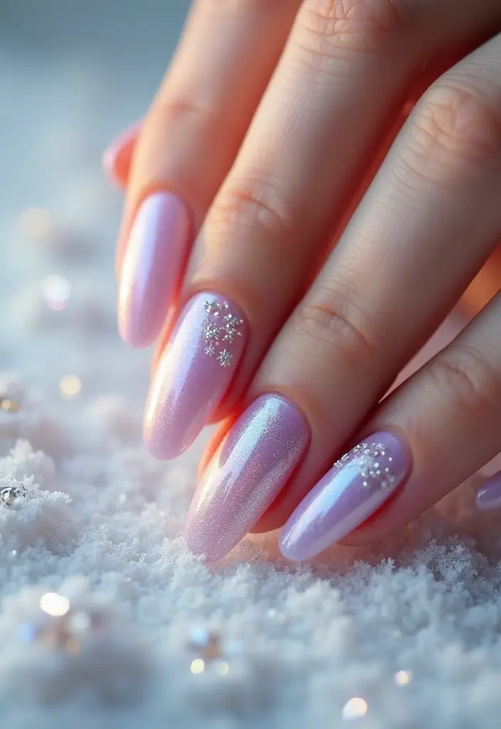 28 Subtle Glitter Nail Ideas for Winter Glam - 24. Shimmering Pearl