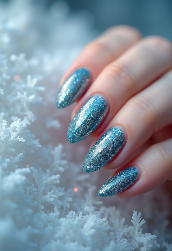28 Subtle Glitter Nail Ideas for Winter Glam - 27. Glitter Pebbles