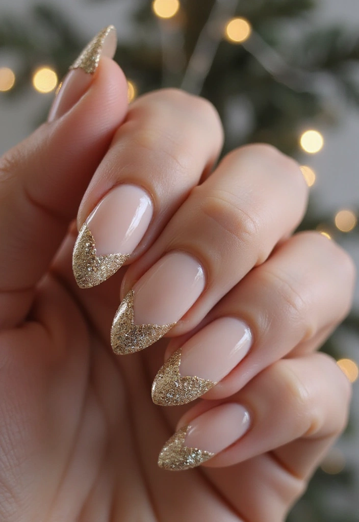28 Subtle Glitter Nail Ideas for Winter Glam - 3. Champagne Wishes