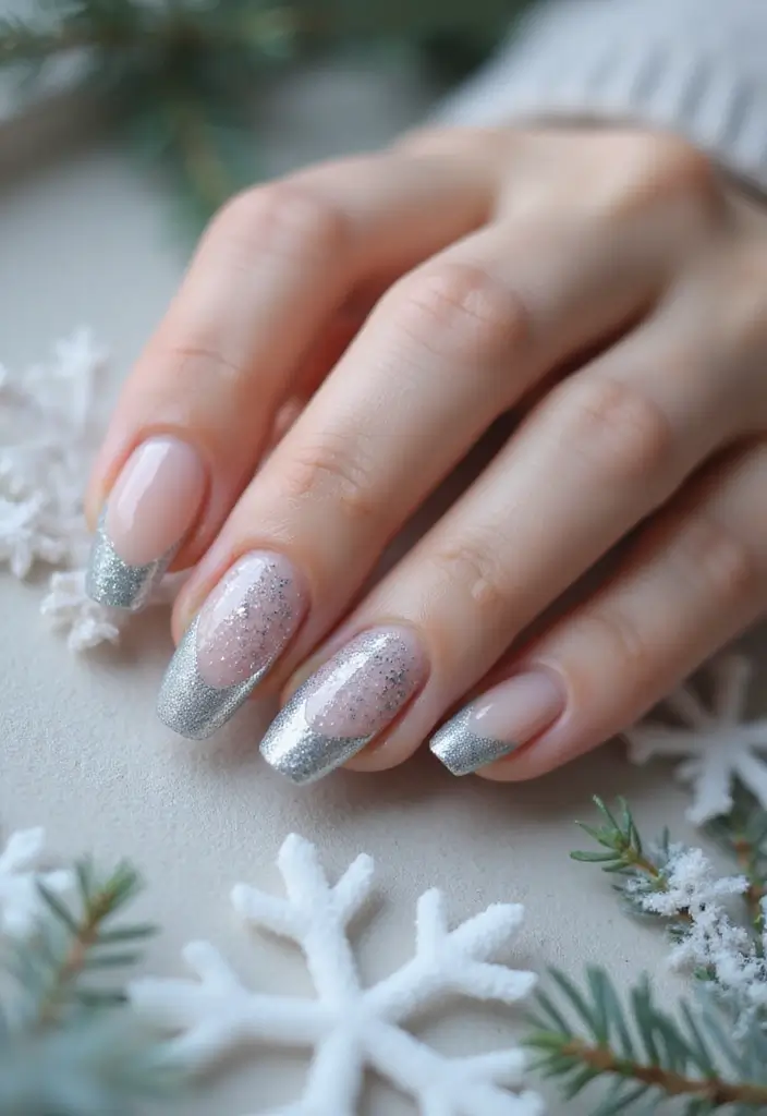 28 Subtle Glitter Nail Ideas for Winter Glam - 5. Glitter Dipped French Tips