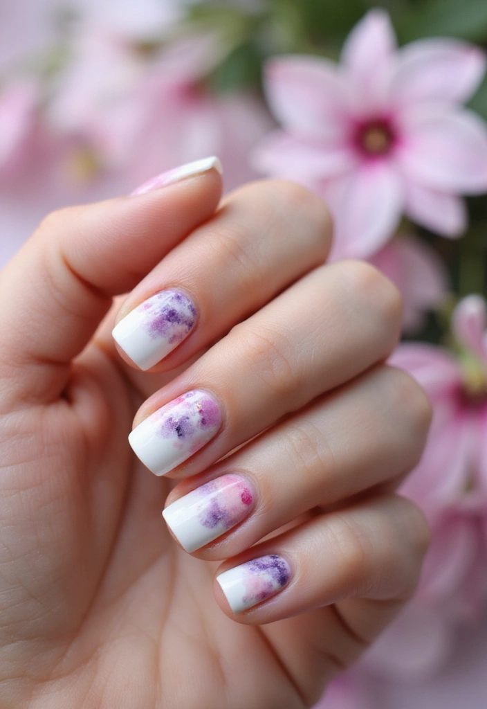 28 Trendy Summer French Nail Designs to Try - 14. Watercolor Art