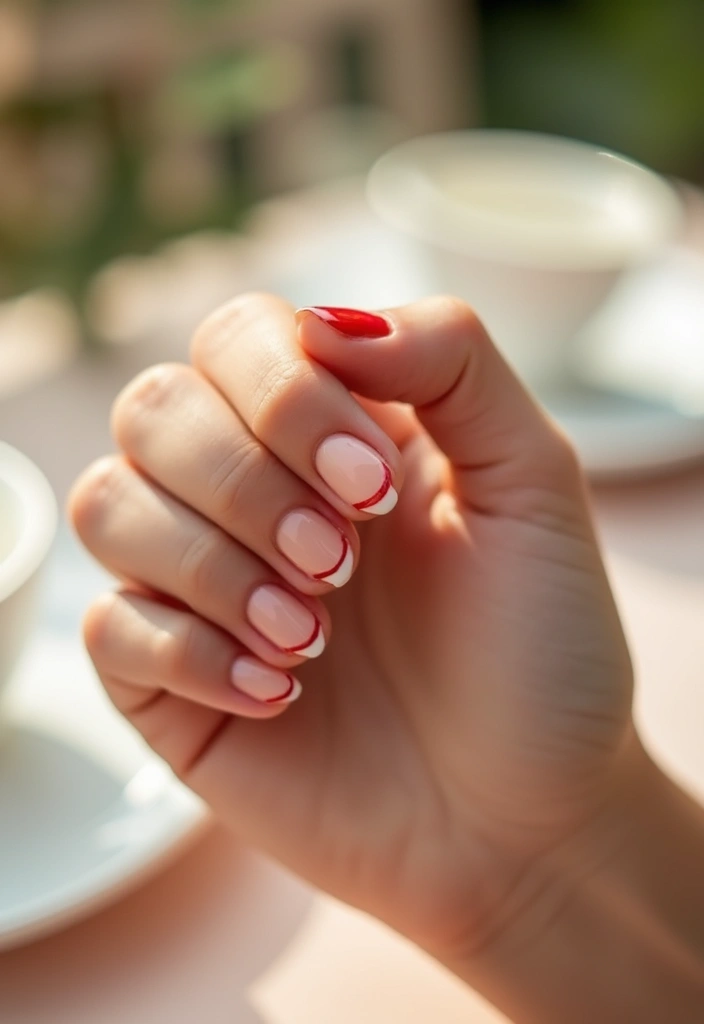 28 Trendy Summer French Nail Designs to Try - 17. Classic Red Revival