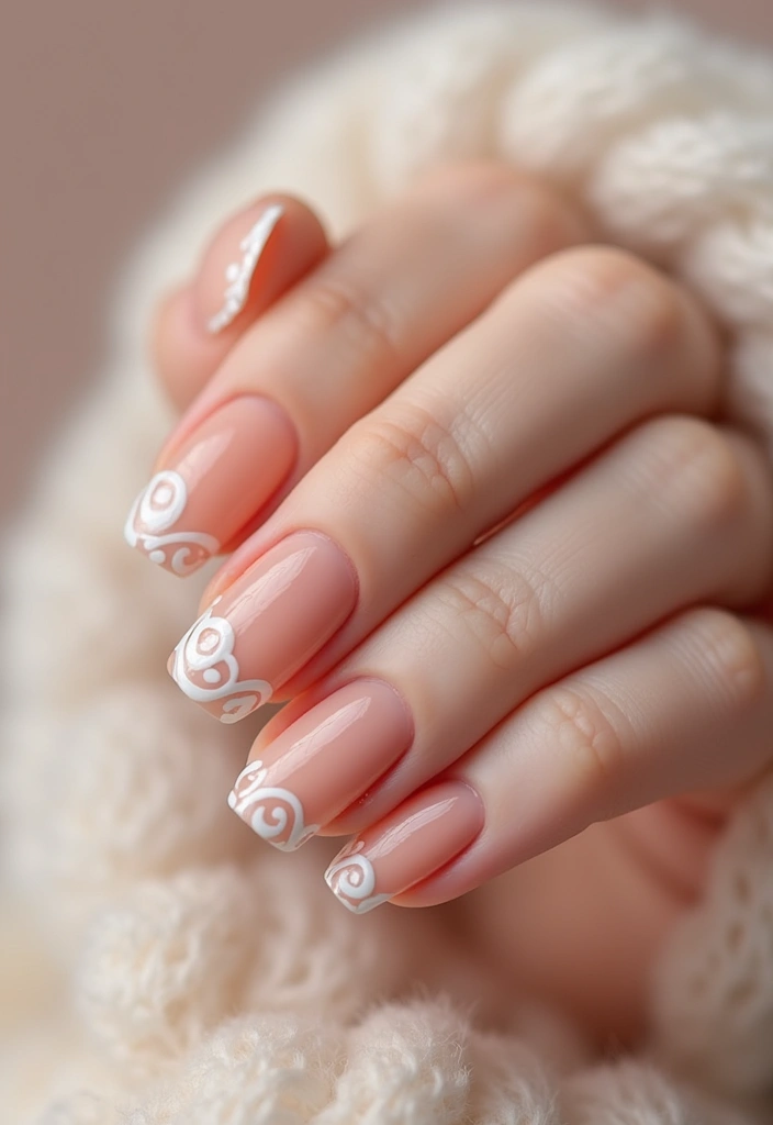 28 Trendy Summer French Nail Designs to Try - 24. Elegant Swirls