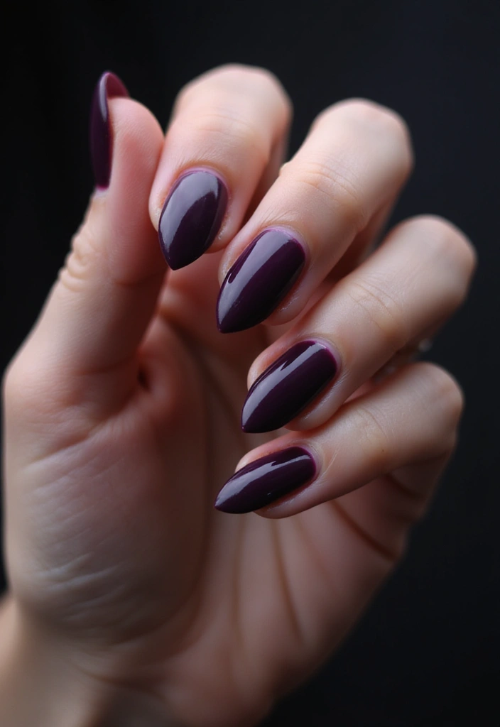 29 Almond Aura Nail Ideas to Try This Season - 10. Dark Plum Aura